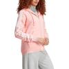Adidas Striped Logo Printed Hooded Zip-Up Long Sleeve Jacket Women jackets Pink IY1729