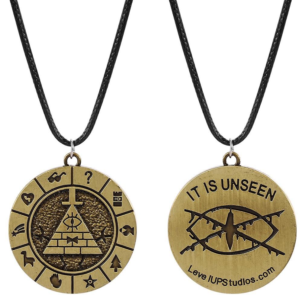 Anime Periphery Necklace Cartoon Anime Double-sided Corroded Metal Pendant Necklace