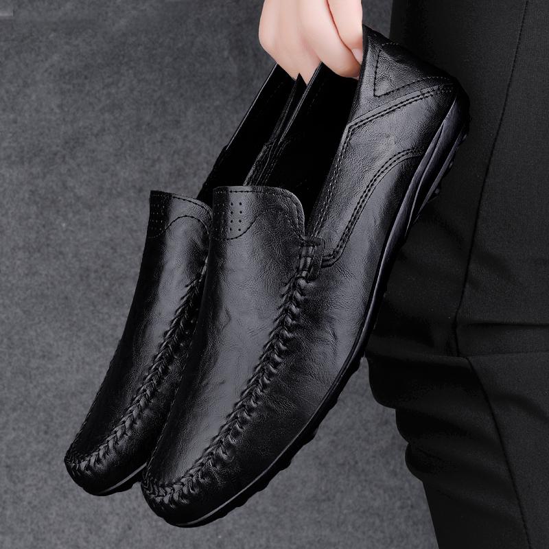 Mode Neue Herren Echte Leder Slipper Hohe Qualität Herren Slip-on Laufschuhe All-Match Herren Freizeit Schuhe Herren Hochzeitsschuhe