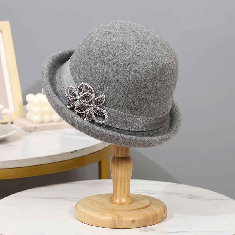 Hut Damen Herbst- und Wintermode Beckenhut Gestrickter Wollzylinder Mittelalterliche und ältere warme Bucket Hat