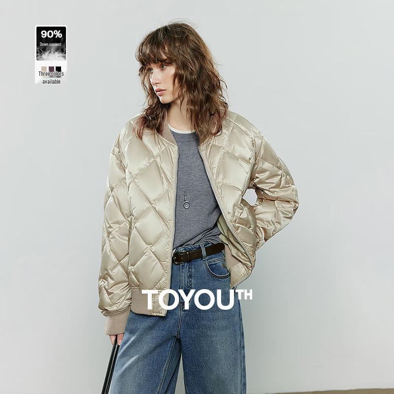 

Chuyu Women s American Retro Stand Collar Down Baseball Jacket XL