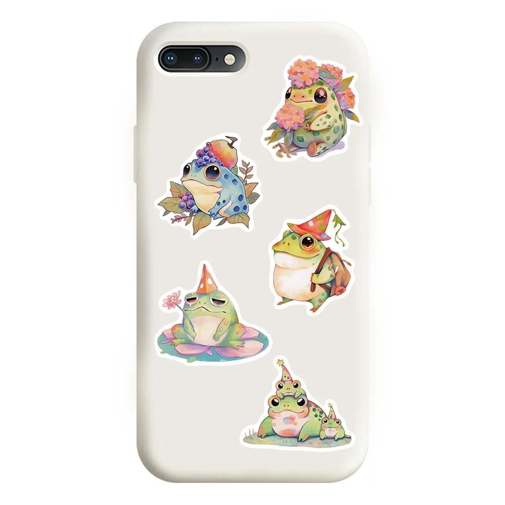 50Pcs Cute Cartoon Colorful Funny Fat Frog Stickers Diy Laptop Luggage Phone Case Skateboard Graffiti Decals Fun For Kids Gifts