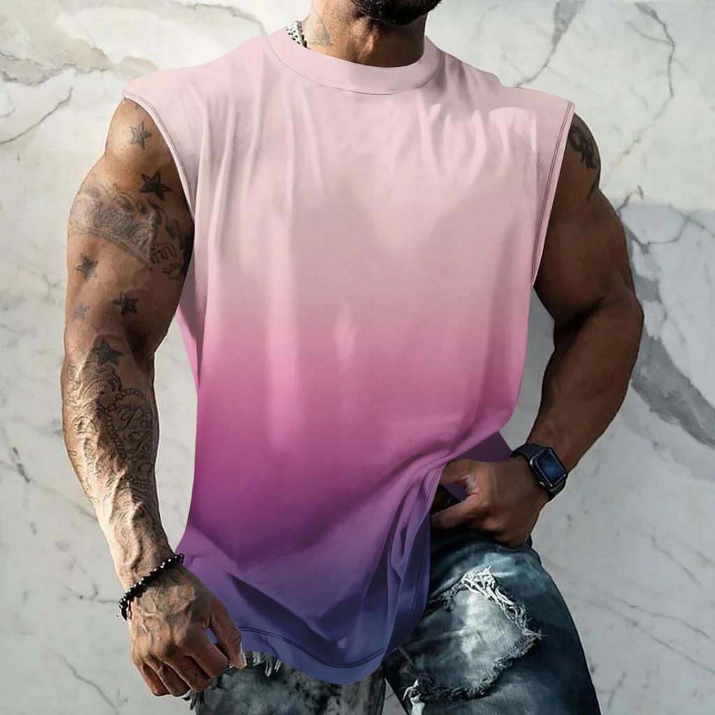 Men Sleeveless Tank Top Muscle Shirt Casual Loose Fit Basic Plain Undershirt Summer Sportswear Workout Gym Vest