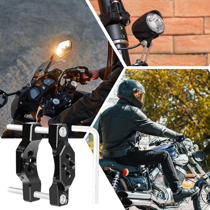 Motorcycle Auxiliary Spotlight Stand Aluminum Alloy Clamp Headlight Pole Brackets Holder Light Mount Spotlight Bar Clamp Sturdy