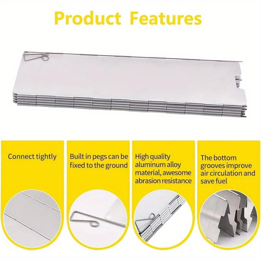 10 Plates Outdoor Gas Stove Wind Shield Foldable Camping Cooking Burner Windproof Screen Aluminium Alloy Picnic Stove Windshield