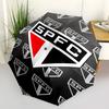 São Paulo FC logo Print Automatic Umbrella, 8 Rib Iron Frame, Plastic Handle, Suitable for Outdoor Travel &Daily , Ideal Gift