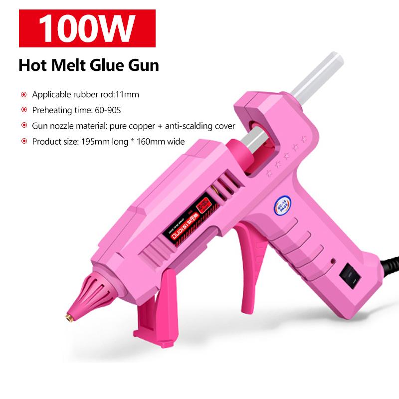 20W/60W/100W Heißklebepistole und 7mm Klebestift Mini-Pistole Thermoelektrisches Temperatur-Reparaturwerkzeug DIY Kostenloser Heißklebestift