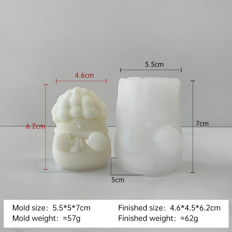 Creative Christmas Set Snowman Silicone Mold Handmade Gift Christmas Decoration DIY Aroma Candle Plaster Ornaments Mould