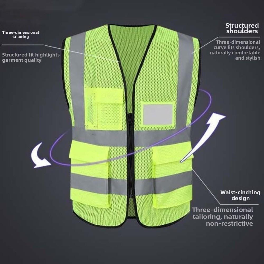 Warning Outdoor Safety Clothing High Visibility Construction Clothes Reflective Vest Cycling