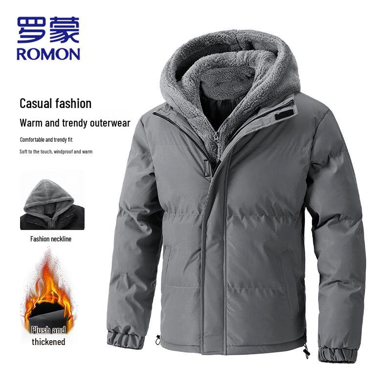 ROMON Men's Hooded Padded Jacket