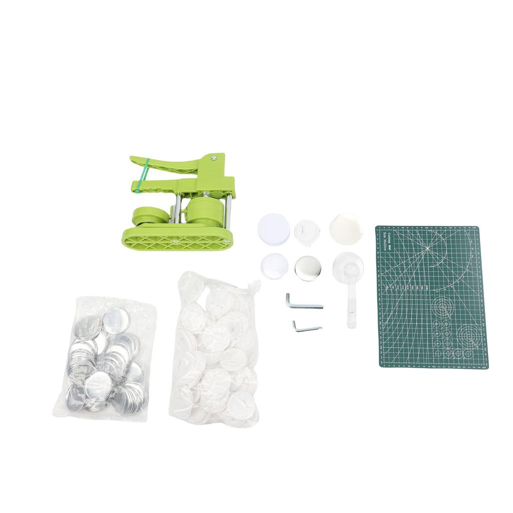 Button Maker Machine 58mm DIY Round Pin Kit Badge Button Maker Press Machine with 100 Pcs Button Film Blank Paper