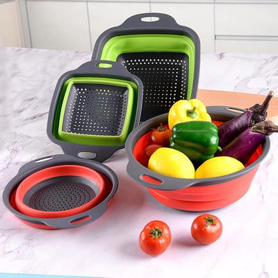 Retractable Wall-Mounted Kitchen Basket: Square & Round Vegetable and Fruit Washing Basin