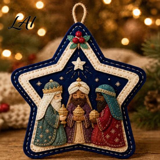 Festive Wall Fireplace Decoration Felt Christmas Pendant Decorative Hanging Ornament for Holiday Indoor Outdoor Xmas Tree Decor Home Decor,