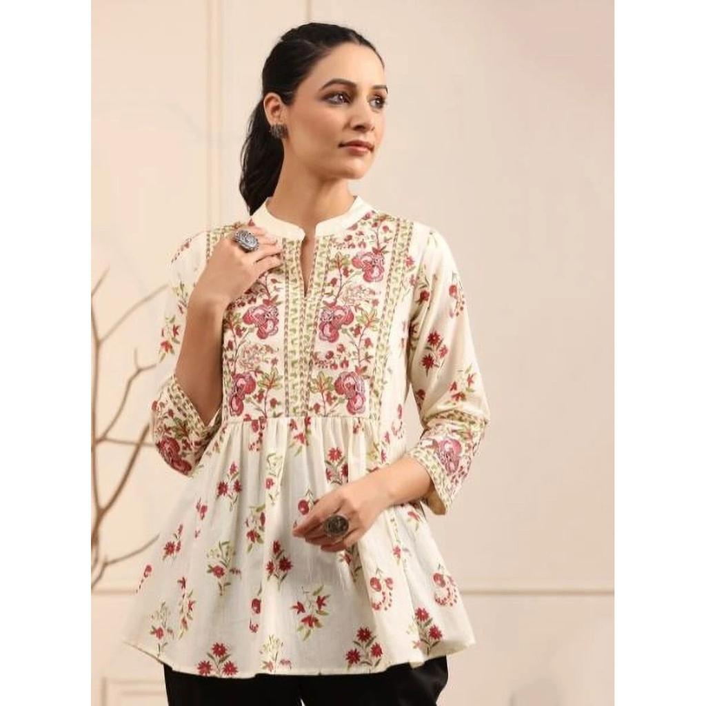 Women Office Party Wear Top Tunic Kurti Set Indian Bollywood Ethnic Short Kurta