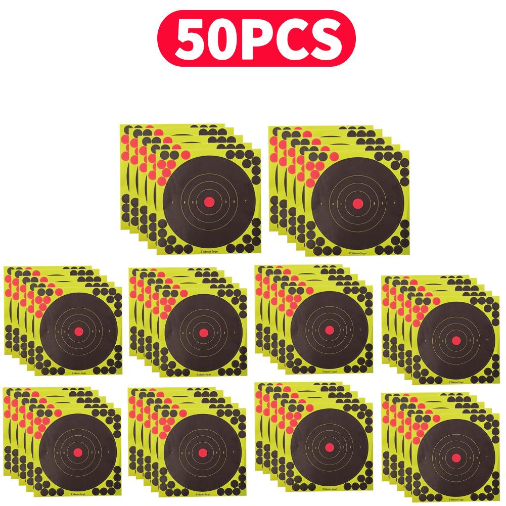 10-100 Pcs 8-inch Splatter Target Reactive Shooting Target Shoot Train Target Paper Stickers Hunting Shooting Training Papers
