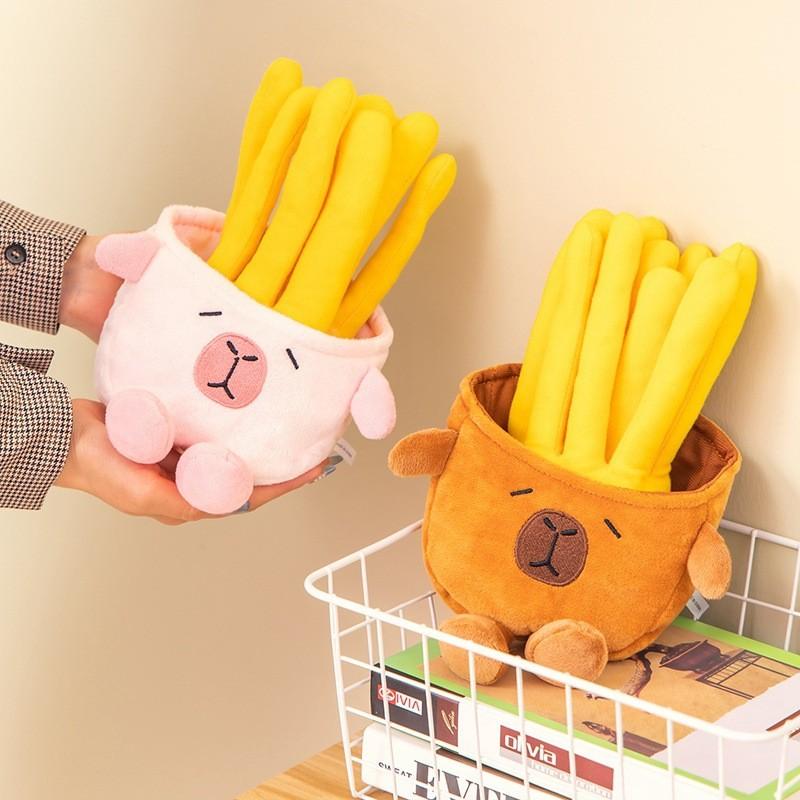 Fries Capybara Bag Plush Toy Cartoon Stuffed Doll Room Sofa Decoration Gift Kids