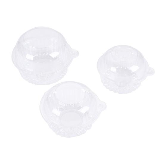 100Pcs Cupcake Box Plastic Clear Cupcake Container with Secure Flip-Top Seal Easy Open Close Stackable Dessert Holder