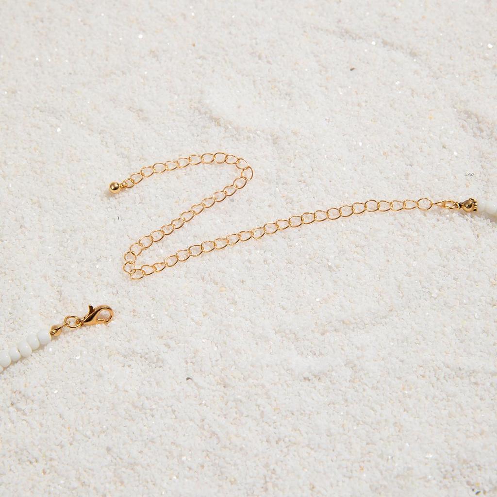 Fashionable Trendy Beach Vacation Style Sexy Rice Bead Waist Chain Set for Women, Beaded Shell Beach Body Chain