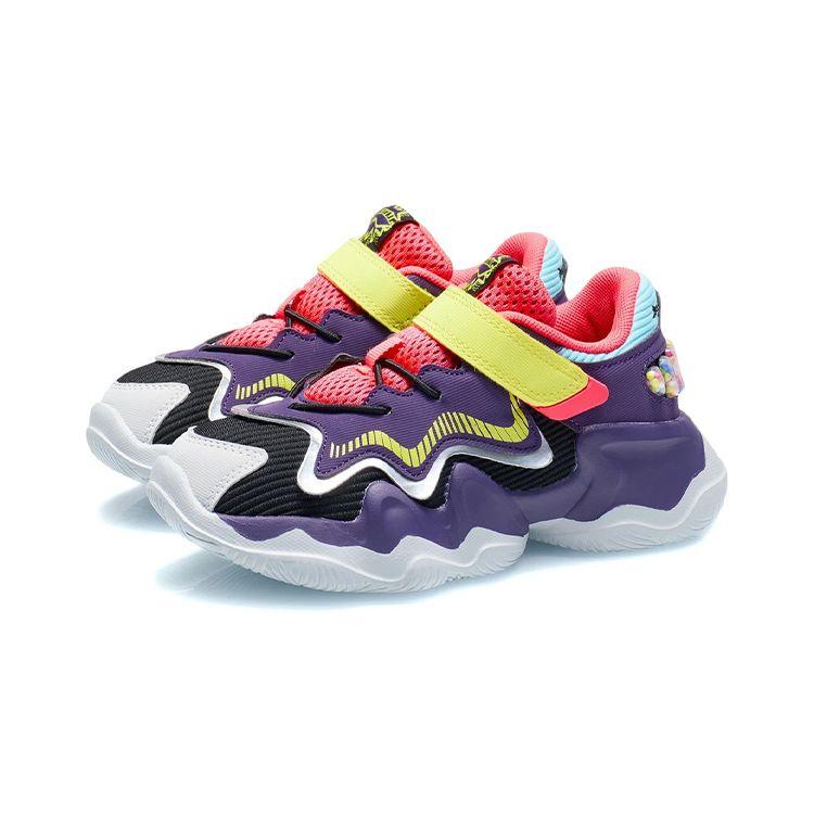 Li Ning Kids Non-Slip Wear-Resistant Low-Top Running Shoes Kids Running Shoes Purple YKNR090-5