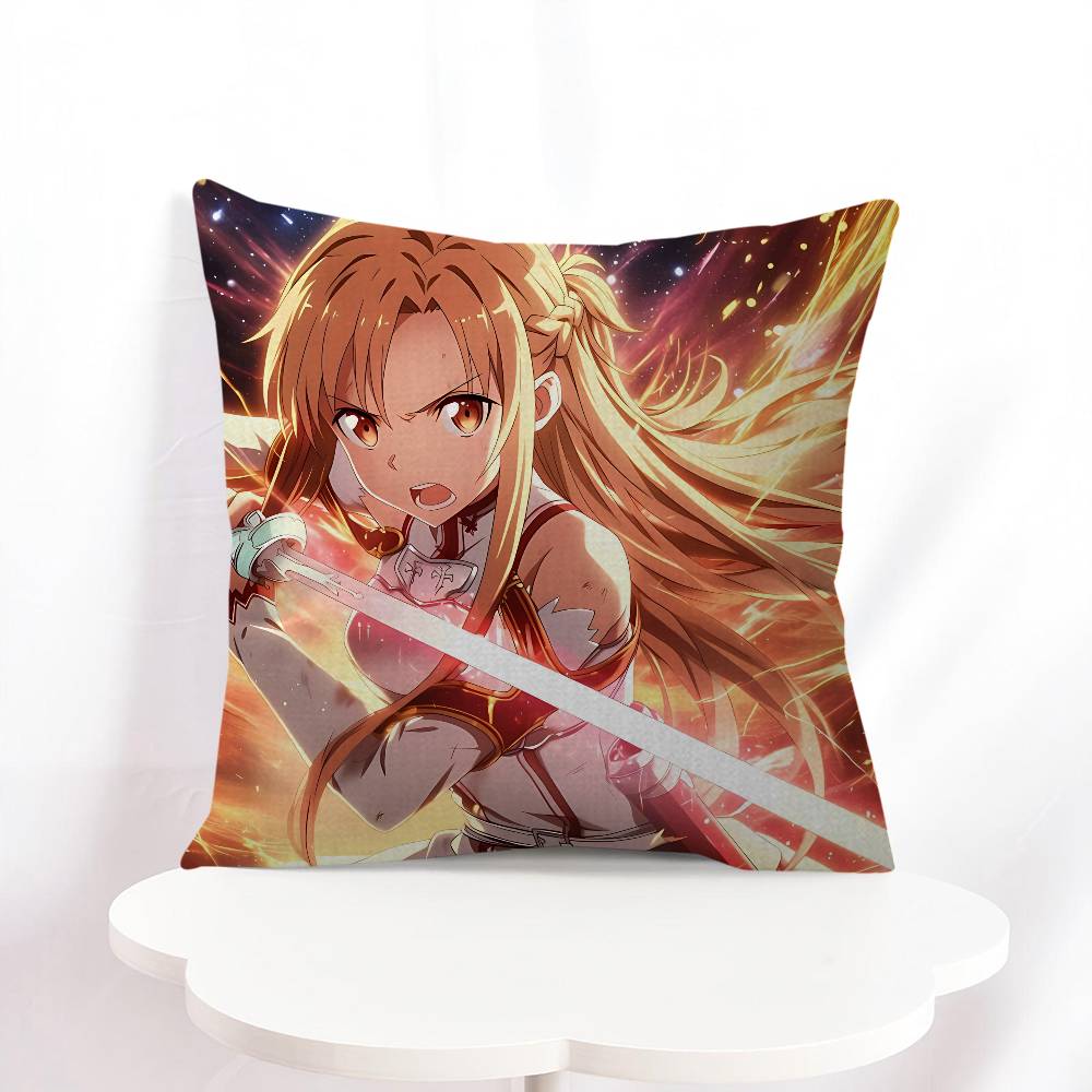 A-Asuna Cartoon Cushion Cover Pillowcase Upholstery Sofa Throw Pillow Home Decor Pillowcas