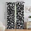 Versatile Polyester Transparent Curtains Home Decoration Black White Leaf Use Bedrooms Living Rooms Set Of 2 Made Area Decor