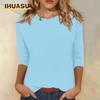 Women's Fashion Long Sleeve O-Neck Casual Blouses & Shirts