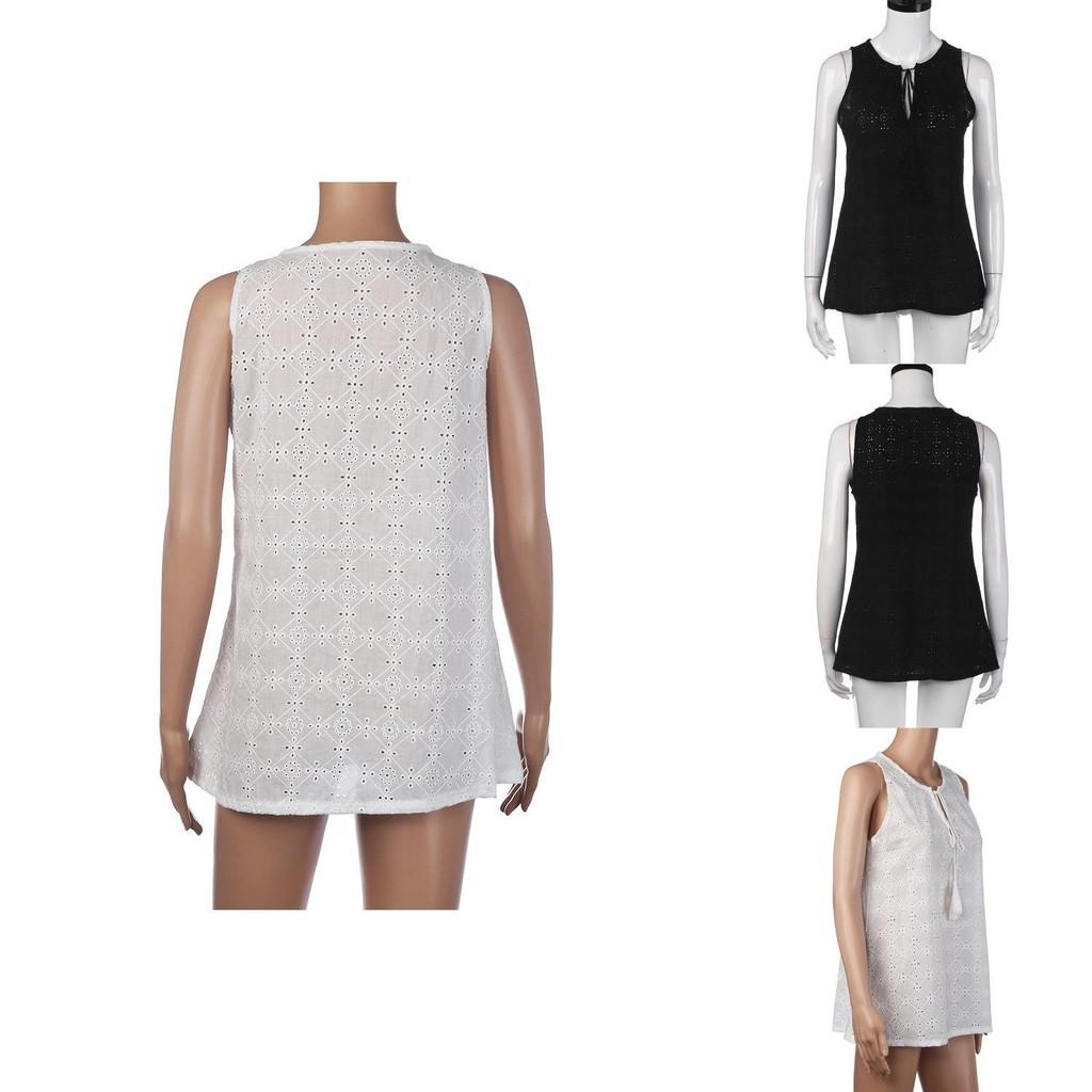 Elegant Women's Cotton Lace Top With Embroidery For Summer Casual Outfits