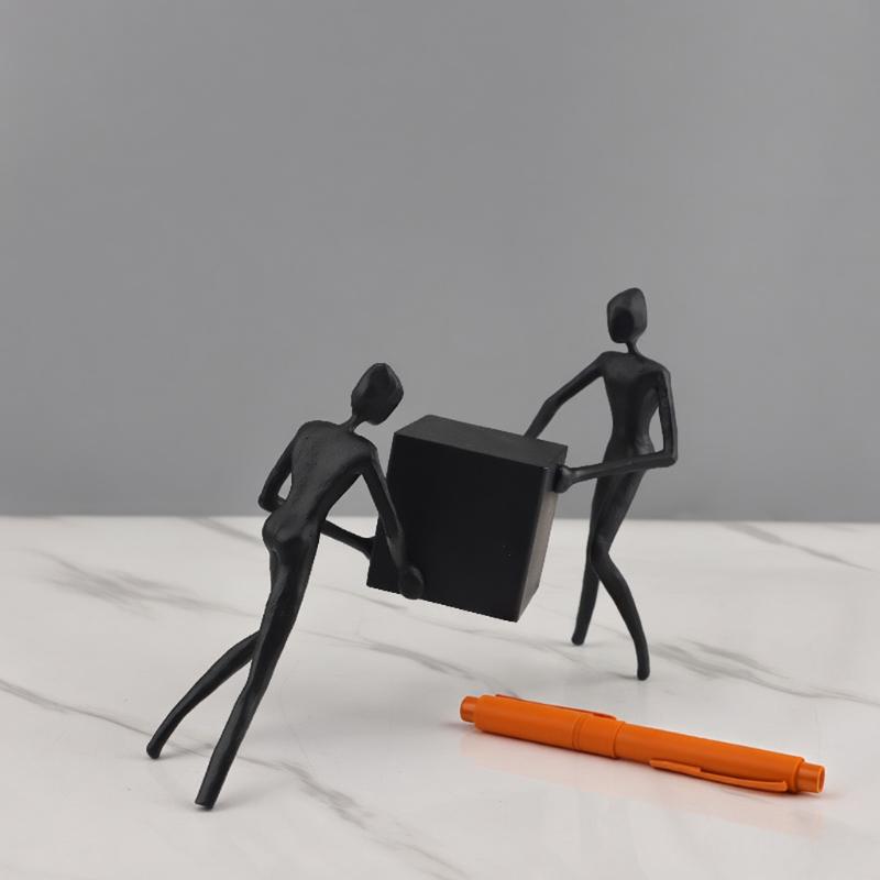 Creative Metal Abstract Human Sculpture Black Person Bedroom Study Ornament Living Room Decoration Art Home Decor Accessories