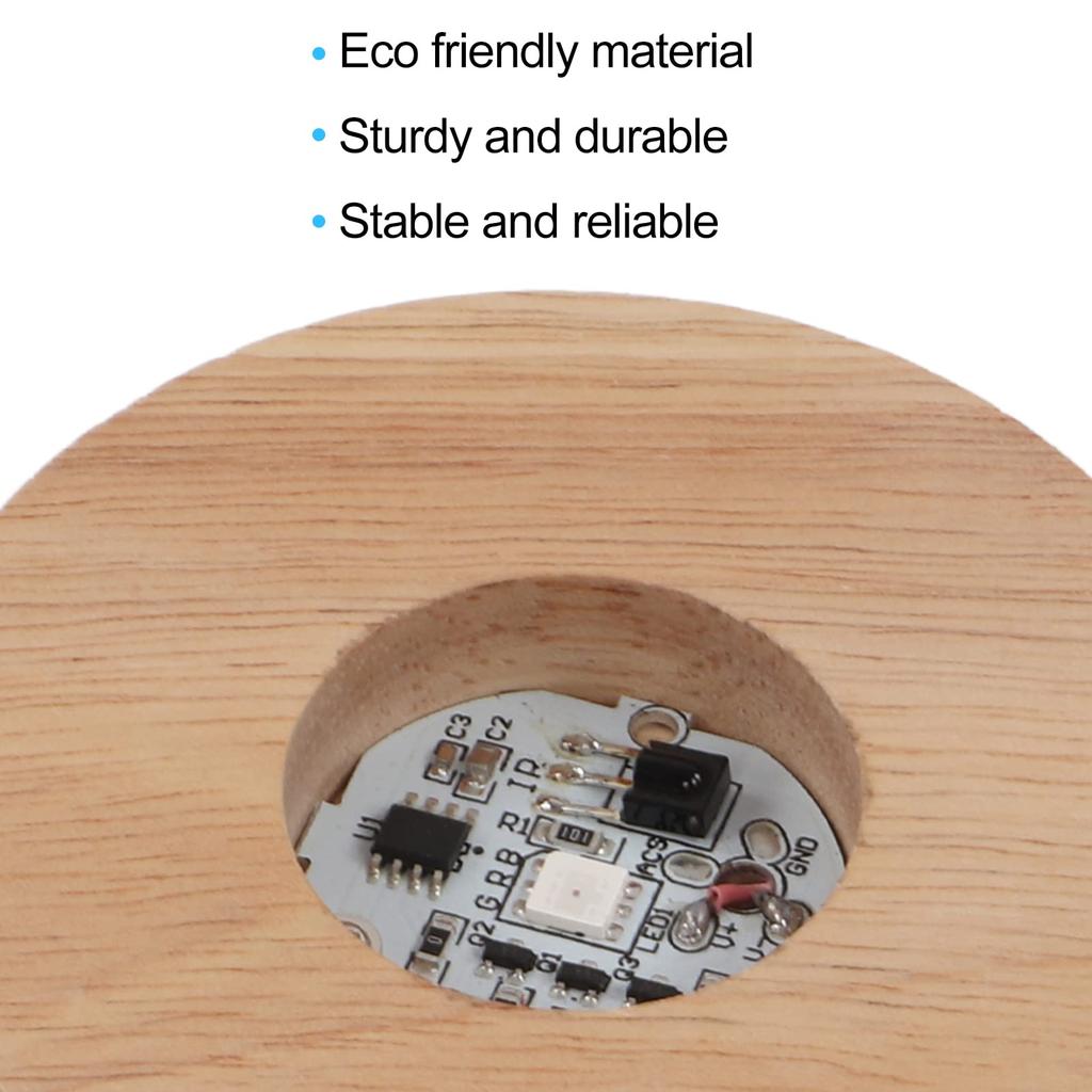 LED Display Base LED Light Base Display Base Crystal Ball Glowing Pedestal Display Stand Lighting 7 Colors Atmosphere Creation USB Crystal Glass