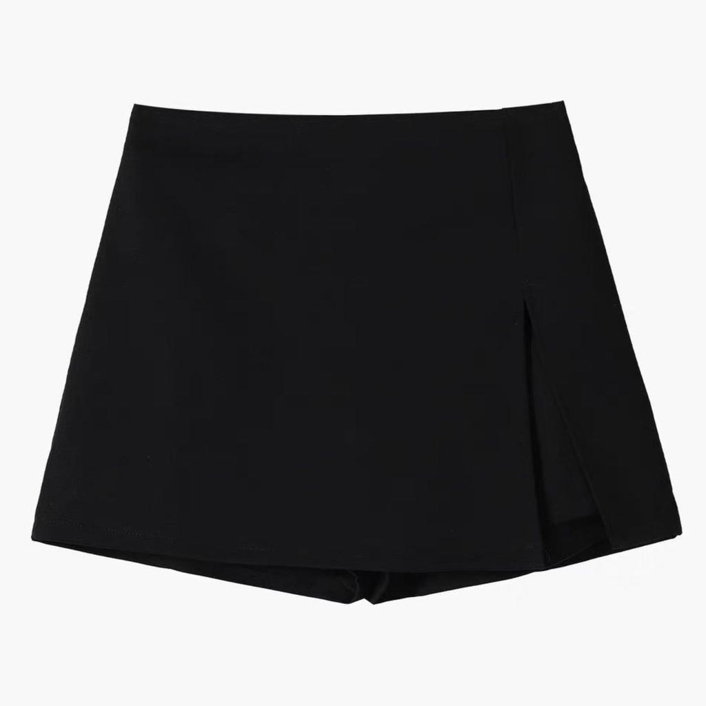 Women's High Waist A-Line Skirt Solid Color Pleated Mini Skirt Casual Pencil Skirt