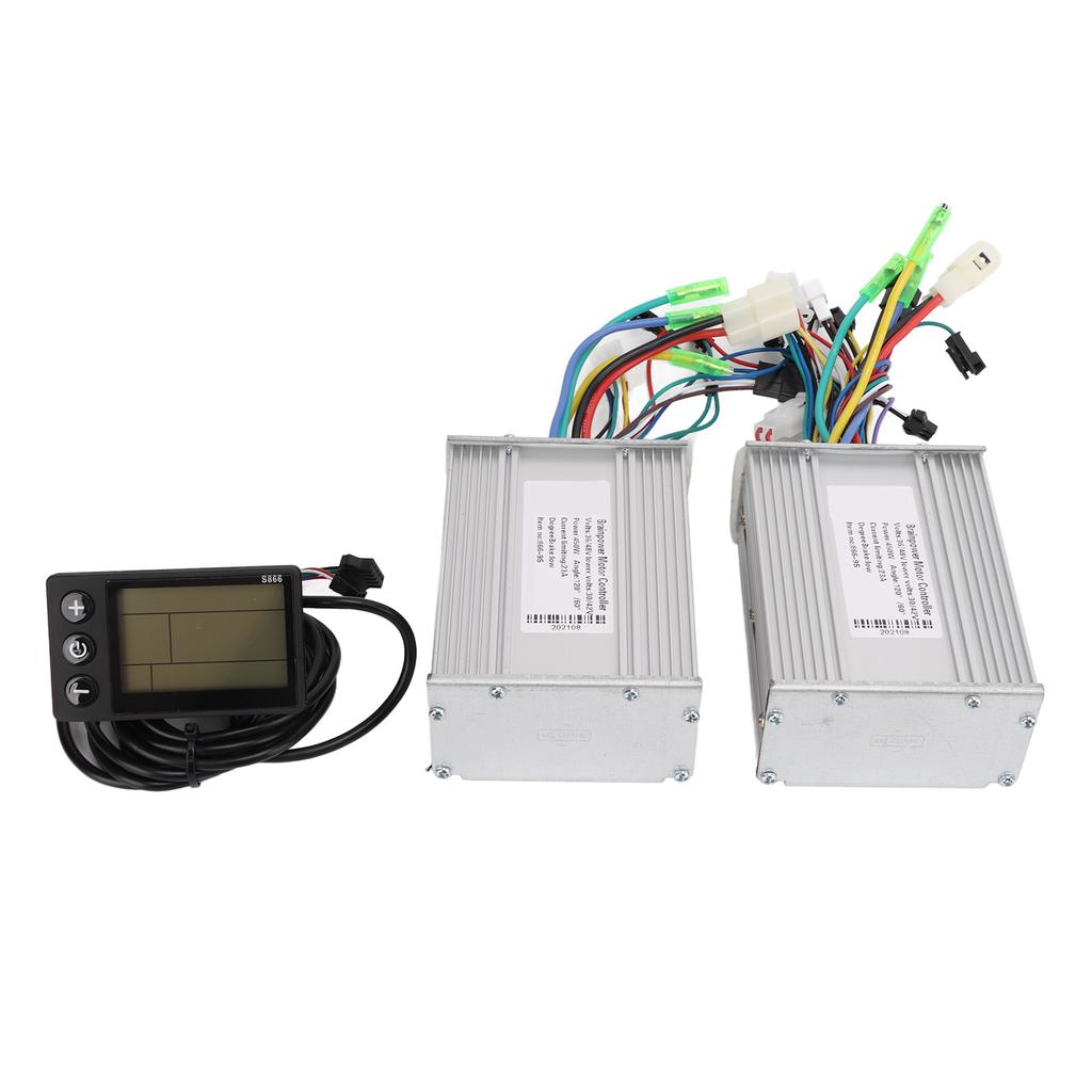 36 48V 450W Brushless Motor Dual Drive Controller Kit with 866 LCD Display Panel for Electric Bicycle Scooter