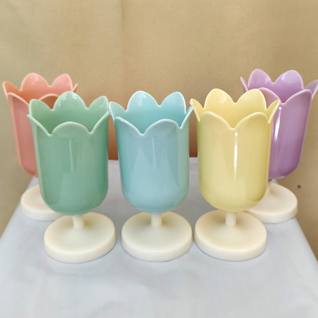 Sweet Tulip Shaped Pen Holders Creative Makeup Brush Holder Storage Box Gifts for Students Women Home School Desk Organizer