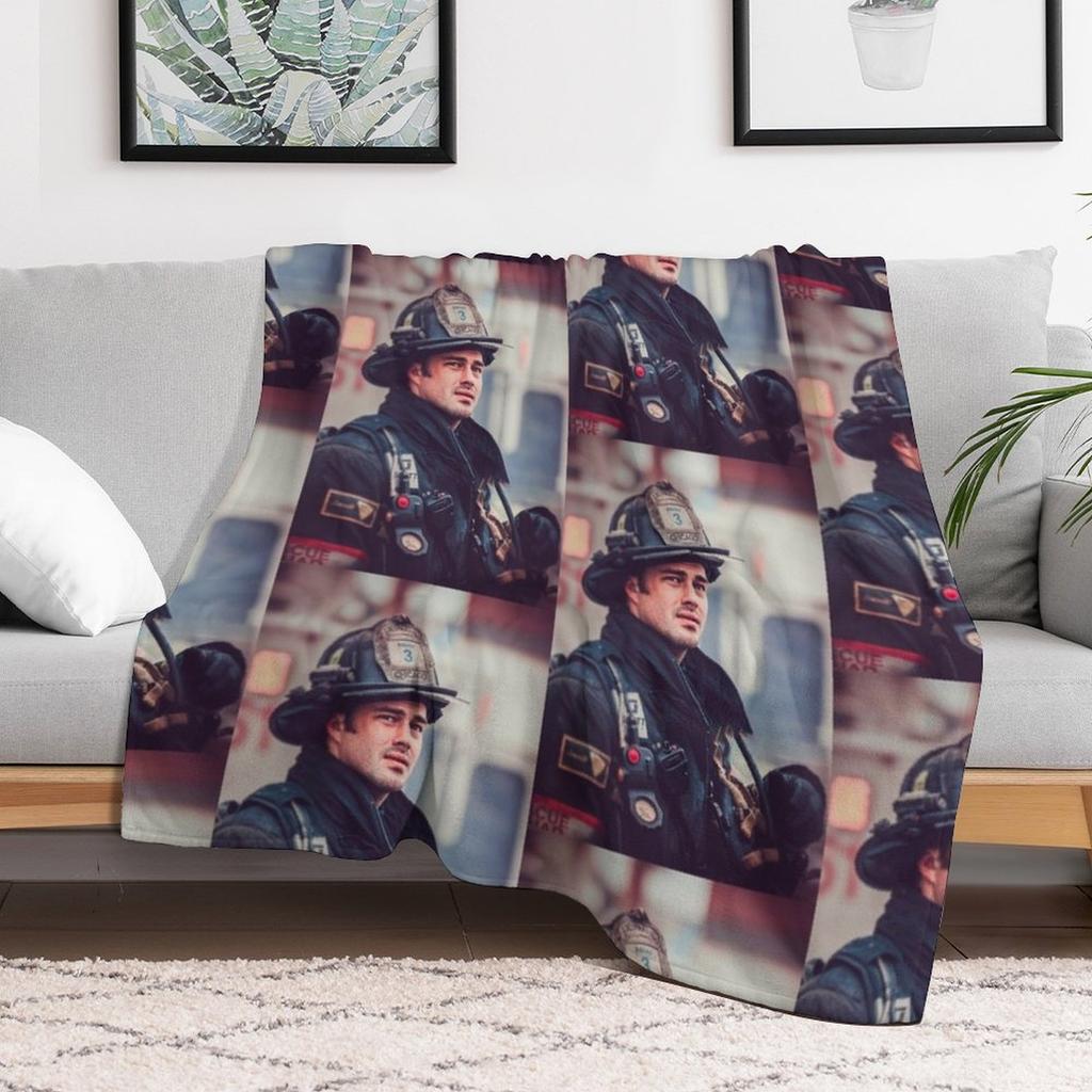 Firefighter Kelly Severide Poster Throw Blanket Stain Resistant Cozy Warm Blanket