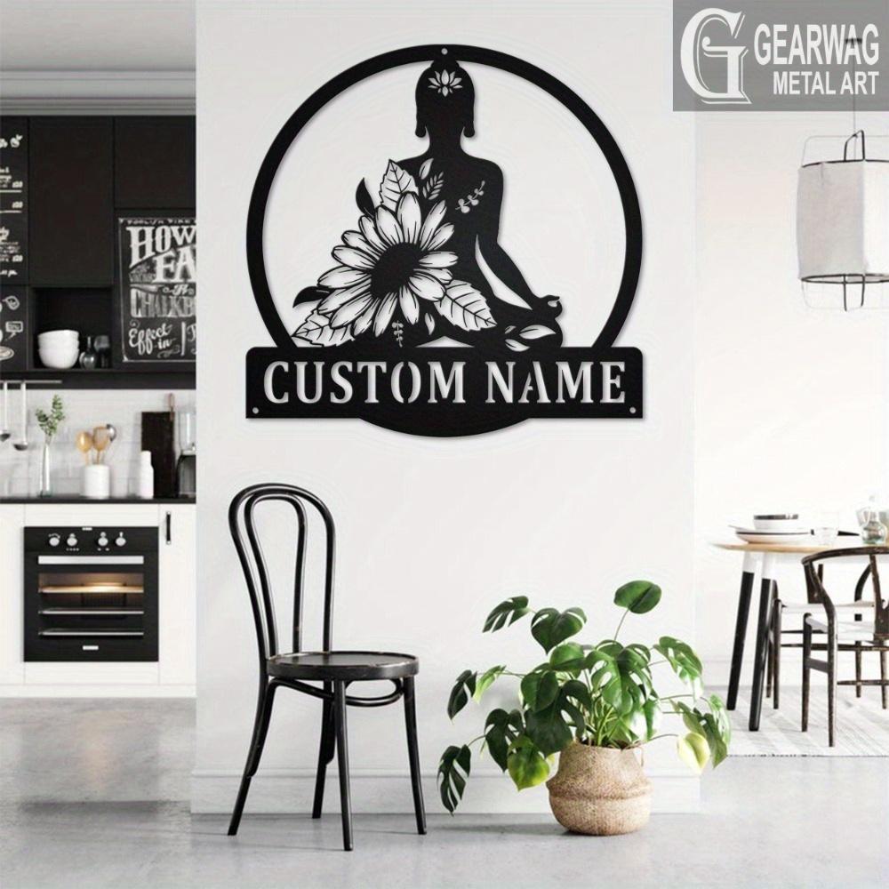 Custom Metal Sign Floral Silhouette Home Garden Decor Reusable Matte Ironwork Holiday Gift
