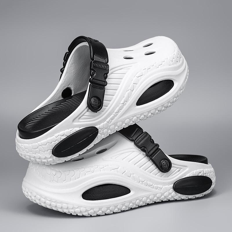 New Breathable Slide Shoes For Men Summertime Eva Clogs Garden Shoes Outside Holes Beach Slide Shoes Plush Comfort Slides Trend Clogs