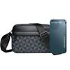 Casual Business Shoulder Bag for Men Pu Leather Messenger Bag Wide Strap Crossbody Bags Square Plaid Designer Male Sling Bags