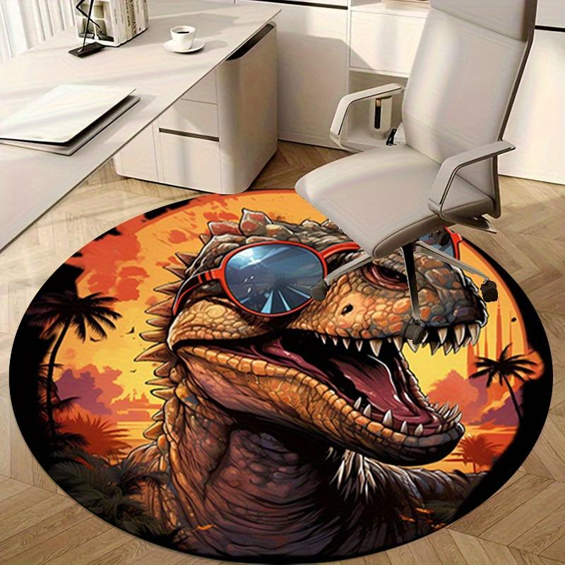 1pc Cool Dinosaur with Sunglasses Outdoor Round Carpet for Home Office Decor GiftRA1530