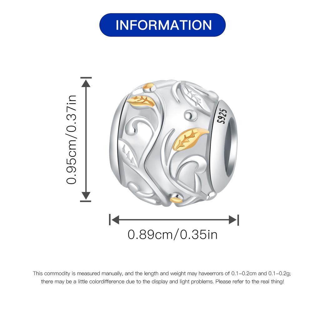 Bead Charms Copper Charm Bead Charms Authentic Wisteria Leaf Bead Charms Compatible With Bracelets Jewellery Diy Women Fine Gift Accessory