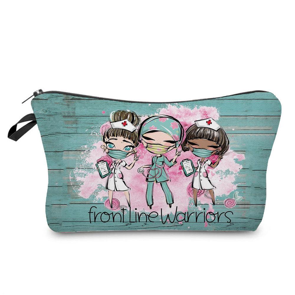 Women Nurse Print Cosmetic Bag Toiletries Organize Travel Storage Case  6443