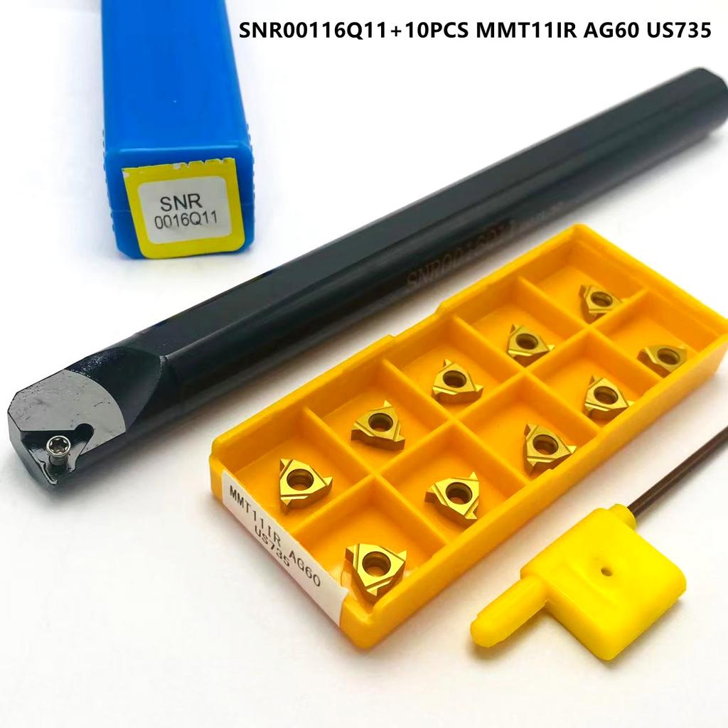 SNR0012M11 SNR0008K11 SNR0010K11 SNR0013N11 SNR0016Q11 Internal Thread Turning Tool holder.10PCS MMT11IR AG60 Carbide Insert SNR