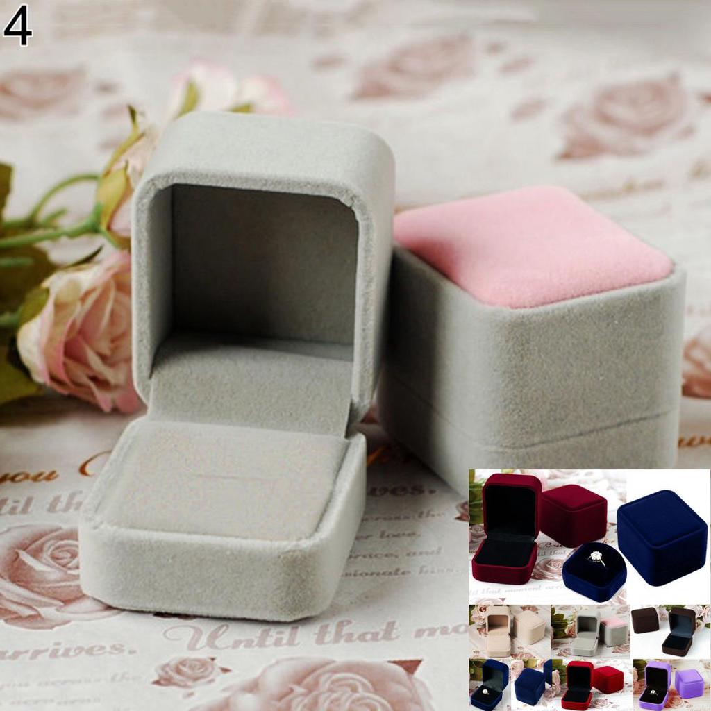 Monoceros Ornaments Earring Ring Display Storage Organizer Square Lid Open Box Case Gift