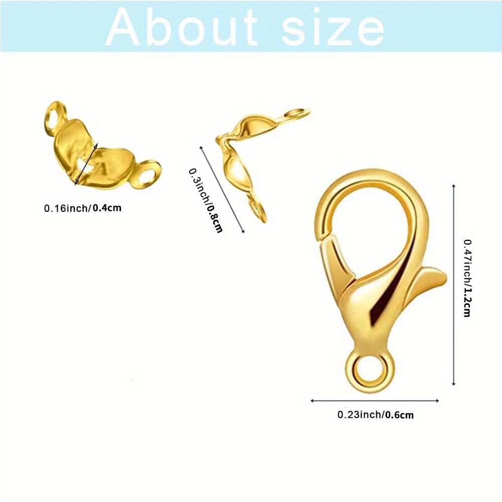 120/240 Stück Schmuckherstellungszubehör-Set, einschließlich Karabinerverschluss, Quetschperlen-Knotenverdeckungen, DIY Schmuckherstellungsmaterialien Armband