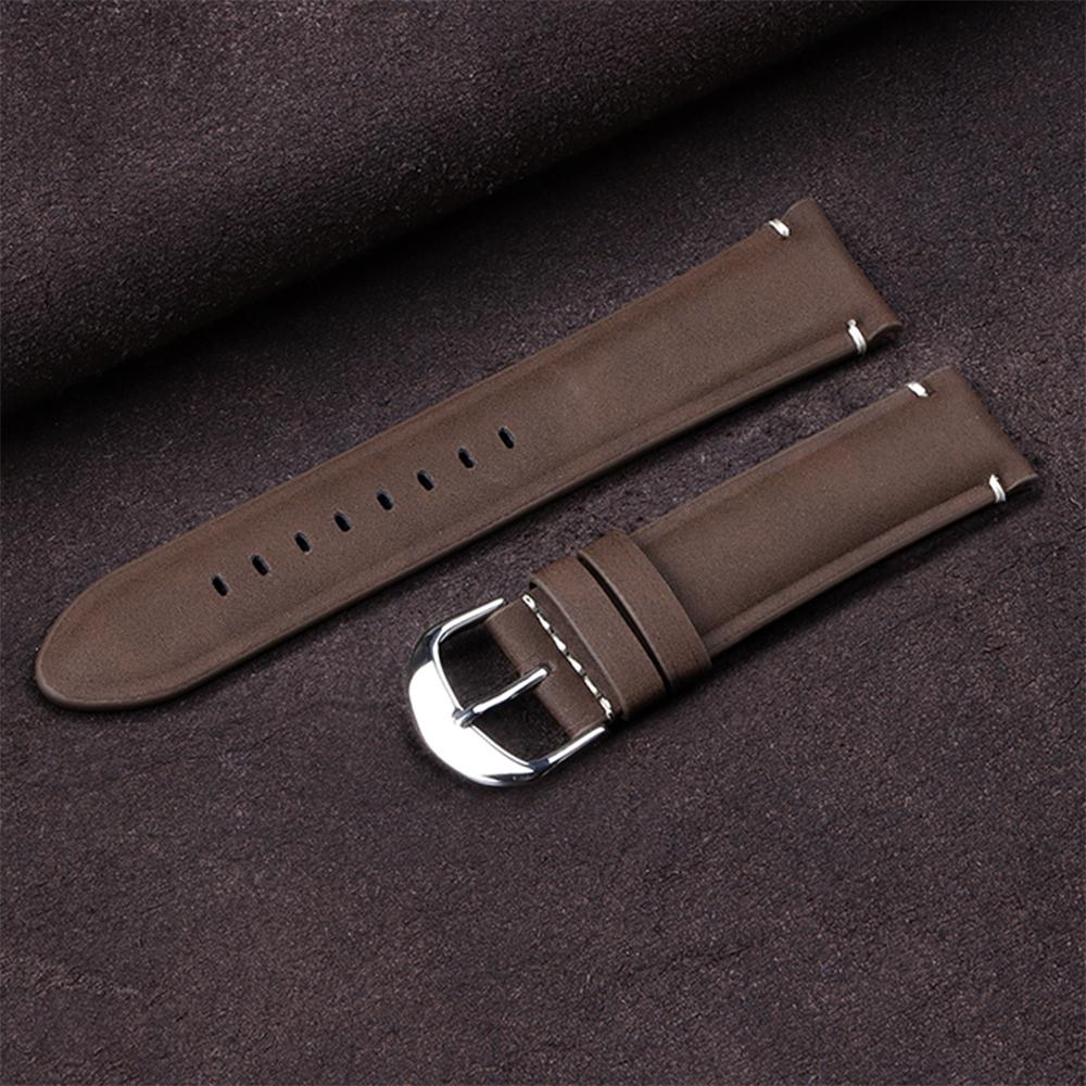 Watch Strap 20mm 22mm Vintage Sude Band Replacement Wristband Handmade Stitching Watchband Polished Clasp for Omega for Seiko