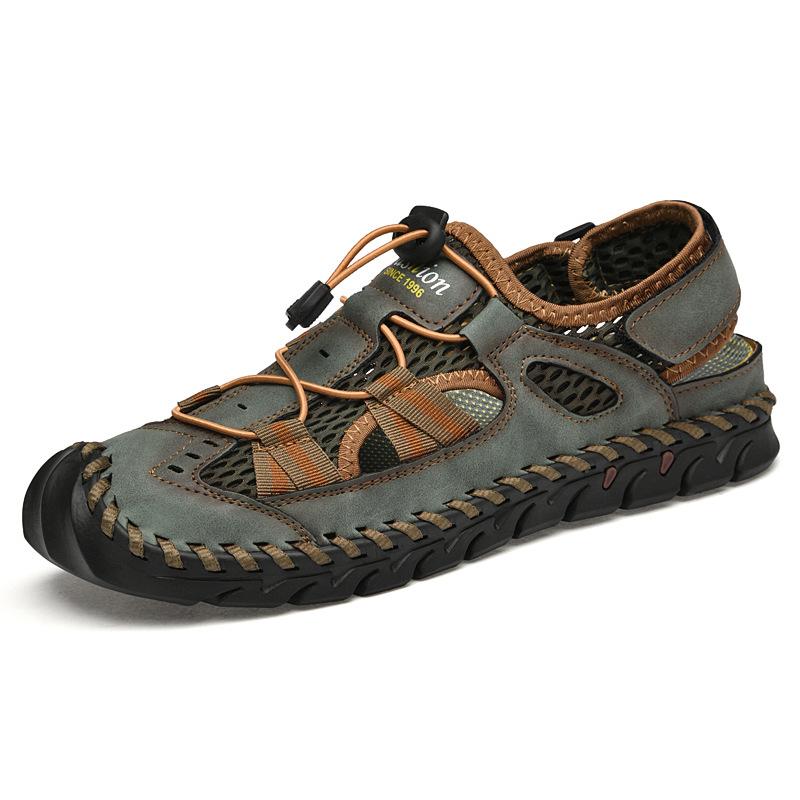 Beach Shoes Summer New Soft Bottom Mesh Hollow Breathable Non-slip Bag Head Sandals Hole Shoes