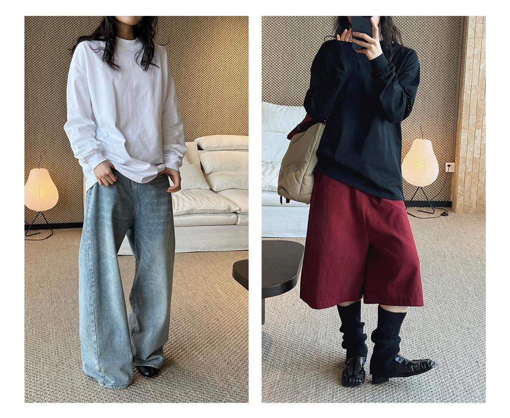 Xu Man Early Spring Korean Style Round Neck Long Sleeve Loose-Fit T-Shirt for Women