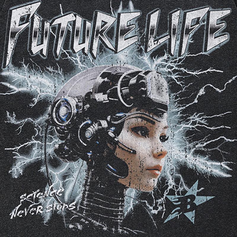 Футболка унісекс із зображенням робота вуличного одягу 2024 року