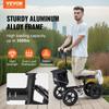 Folding Knee Scooter, Aluminum Steerable Knee Walker with Height-Adjustable Handlebar & Knee Pad, 12" All-Terrain Wheels, Dual Brakes, Leg Recovery