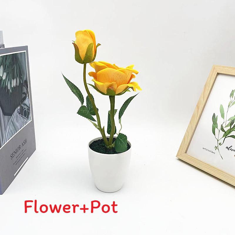 Black Artificial Rose Sand Bonsai Wedding Home Decor Photography Prop Party