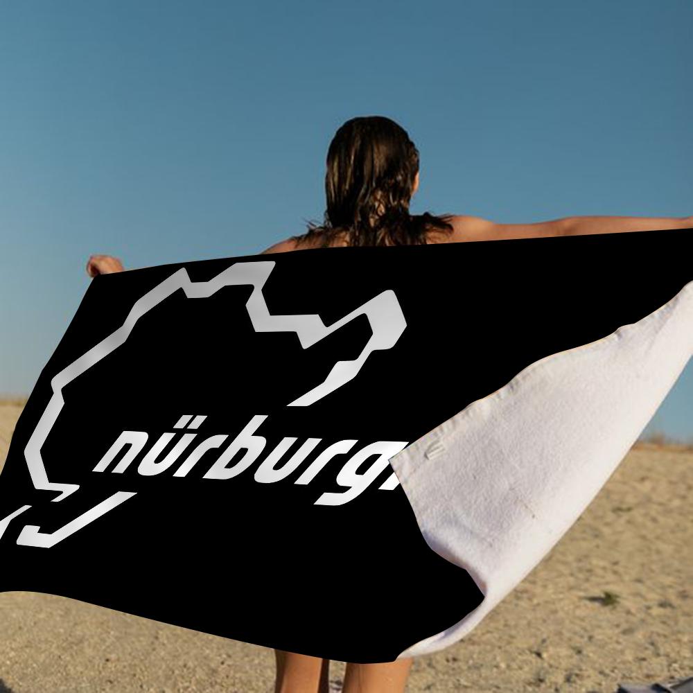 Deutschland Nürburgring Rennstrecke Mikrofaserdecke Schnelltrocknend Strandtücher Übergröße Druck Super Saugfähig Pooltuch Decke W40*H60(CM) gray