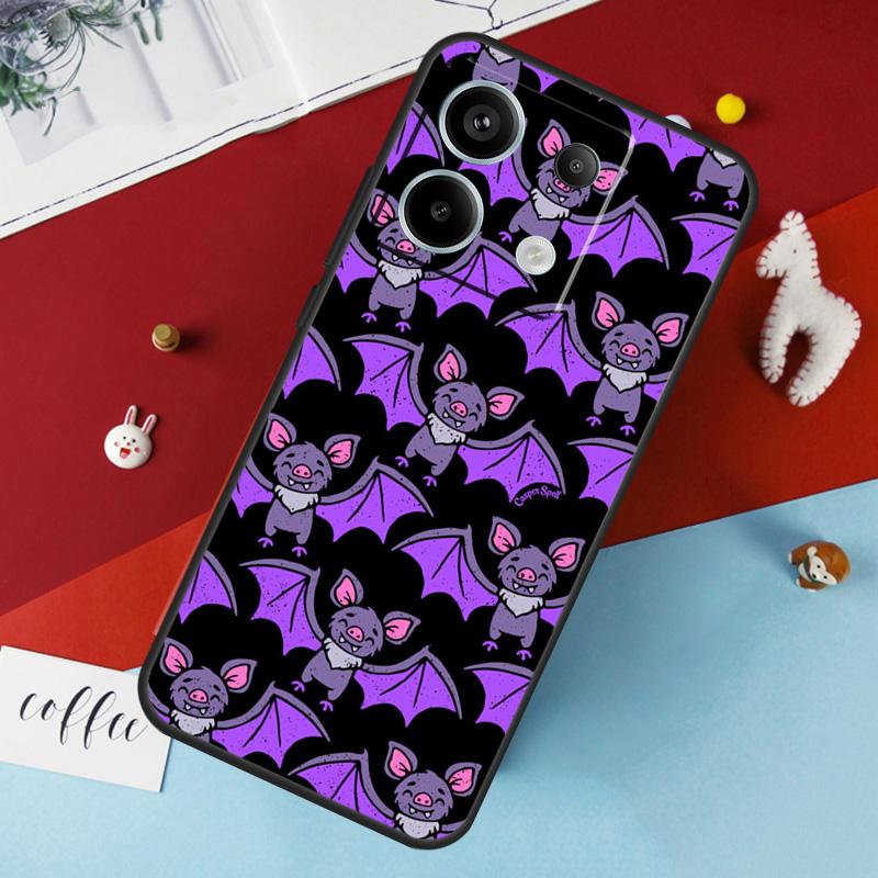 Halloween Vampire Bats Case For Xiaomi Redmi Note 13 Pro 14 12 11 10 15 Pro Plus Redmi 10C 12C 13C 14C 15C 15 Cover